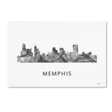 Marlene Watson 'Memphis Tennessee Skyline WB-BW' Canvas Art,12x19